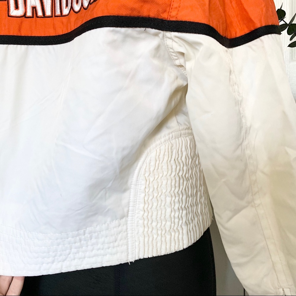Harley Davidson | White Logo Cropped Racing Jacket - Picture 5 of 8